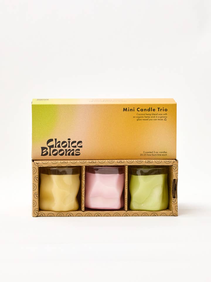 Mini-Kerzen-Trio-Geschenkbox für den Großhandel von Choice Blooms