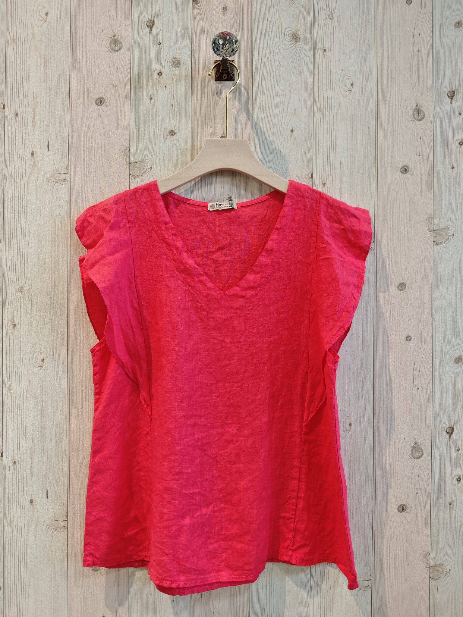 Linen & More – Blusa - Mulher por atacado – Camiseta com mangas bufantes 100% linho7