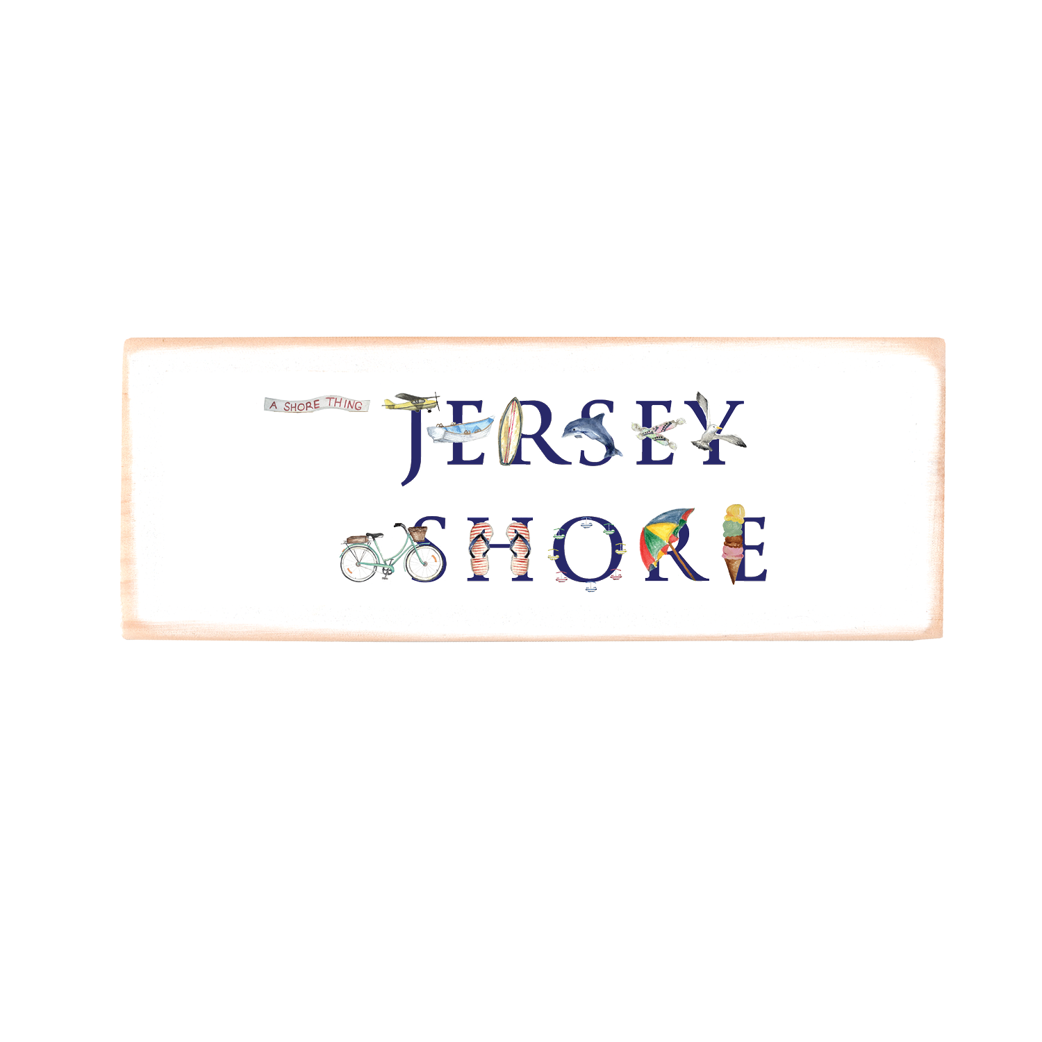 Tina Labadini Designs – wholesale Sign – jersey shore rectangle wood block0