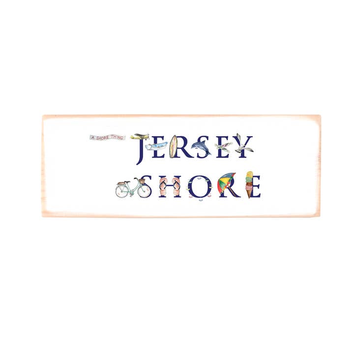 Tina Labadini Designs – wholesale Sign – jersey shore rectangle wood block