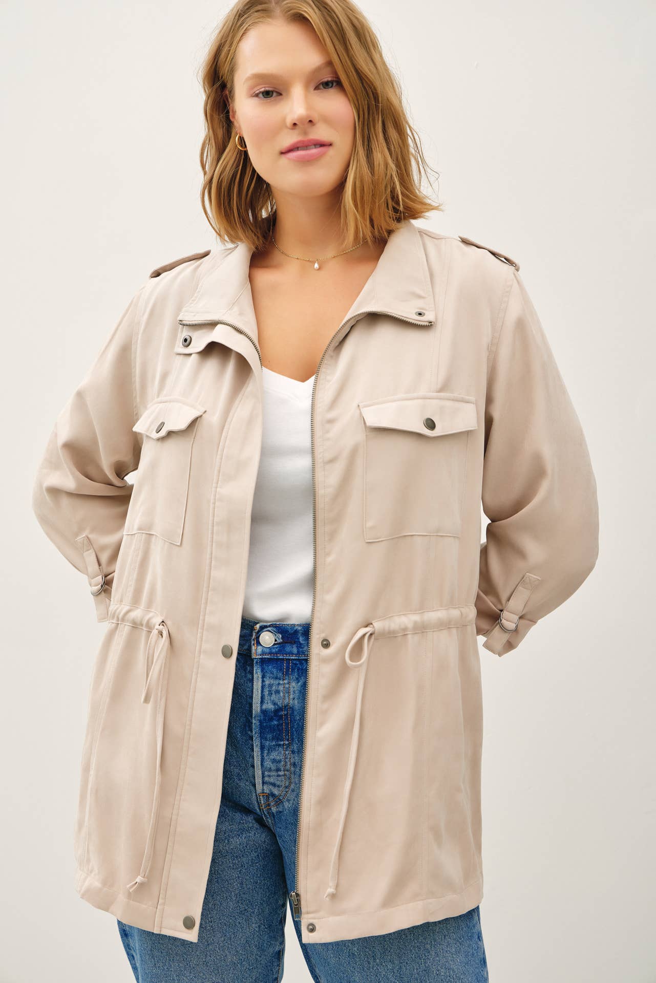 Be Cool - Wholesale Jacket - Women's - PLUS SIZE CINCHED WAIST CARGO UTILITY JACKET0