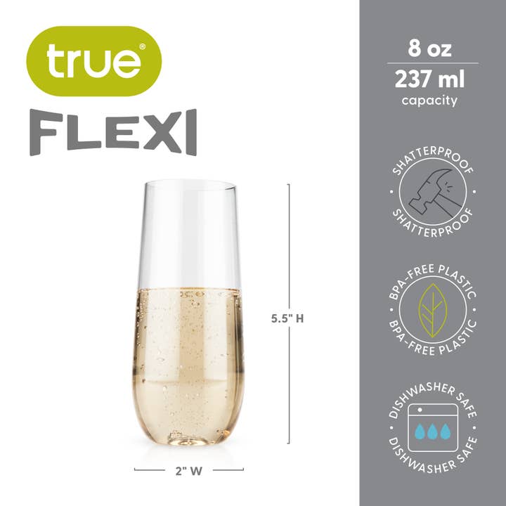 Clear Flexi Stemless Champagne Flutes Set of 2 for wholesale on Faire3