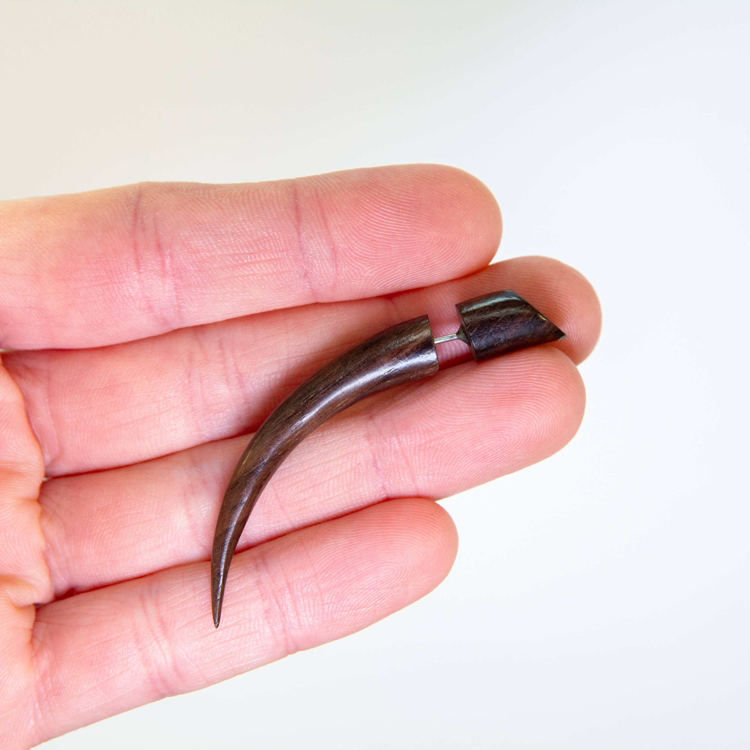 Ajmer by Jodi - Wholesale Dangle Earrings - Small Wood Spike Faux Gauges ~ fake gauge earrings5