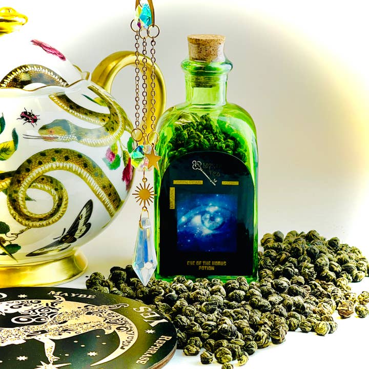 FlowerTeas - Wholesale Loose Tea - MYSTIC TEA Loose Leaf in Colorful Recycled Glass Bottles