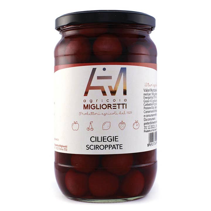 AZIENDA AGRICOLA MIGLIORETTI - Vendita all'ingrosso Marmellata/Gelatina - CILIEGIE SCIROPPATE made in italy, ideale per pic nic