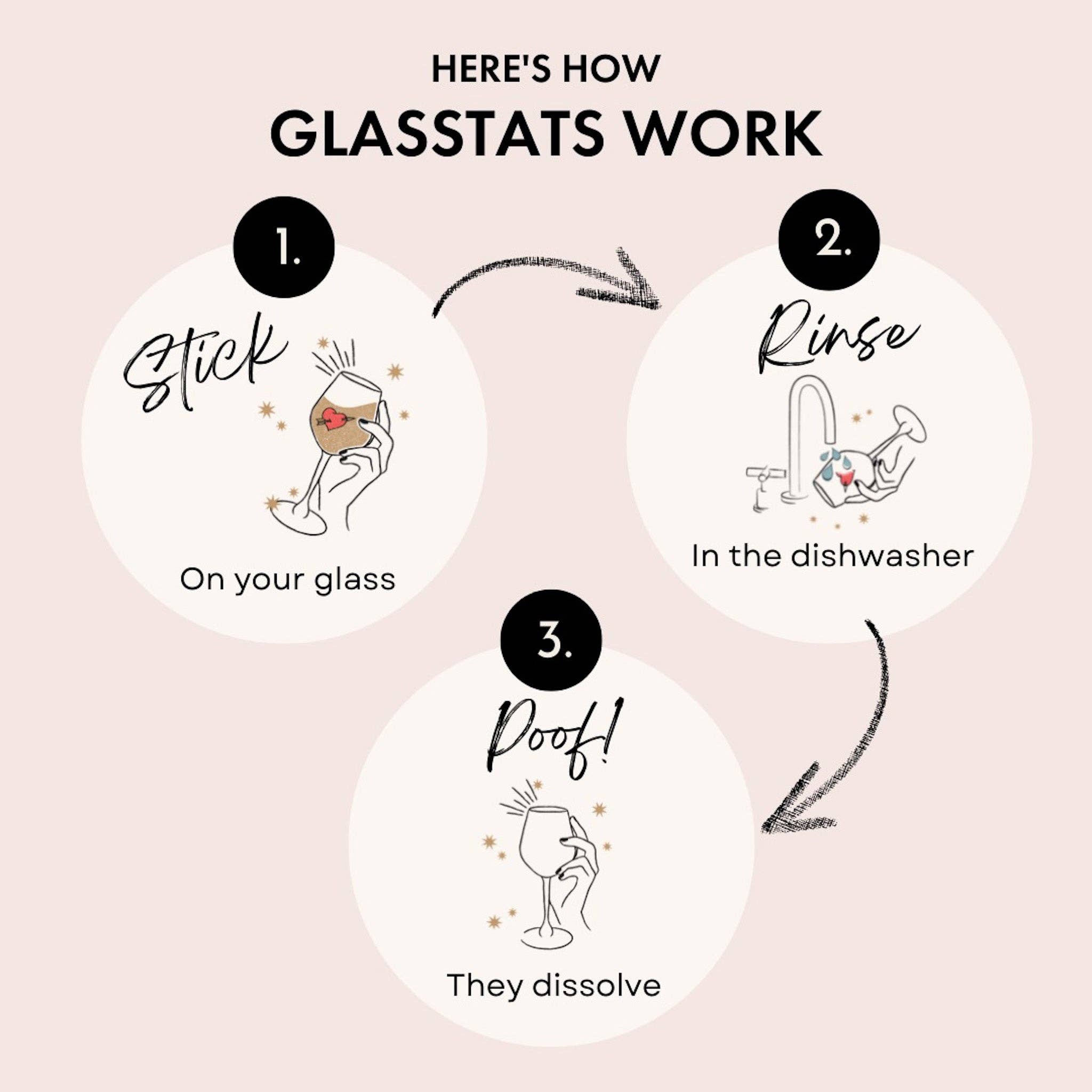 GlassTats - Wholesale Wine/Cocktail Glass Markers - Happy Hour Drink Markers3