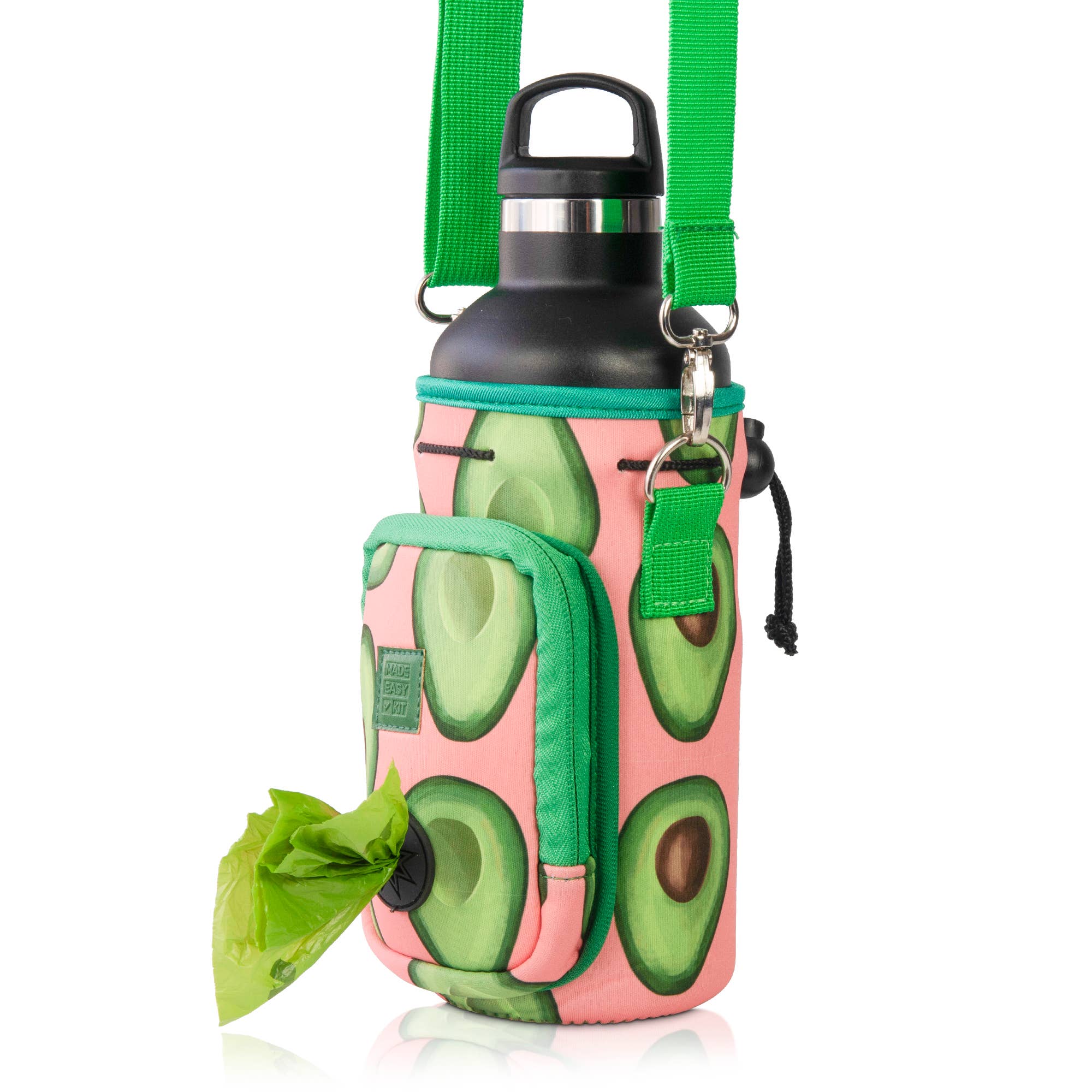 MADE EASY KIT – Suporte para garrafas/garrafeira por atacado – Kit fácil de transportar garrafa de água com bolso para saco de cocô de cachorro51