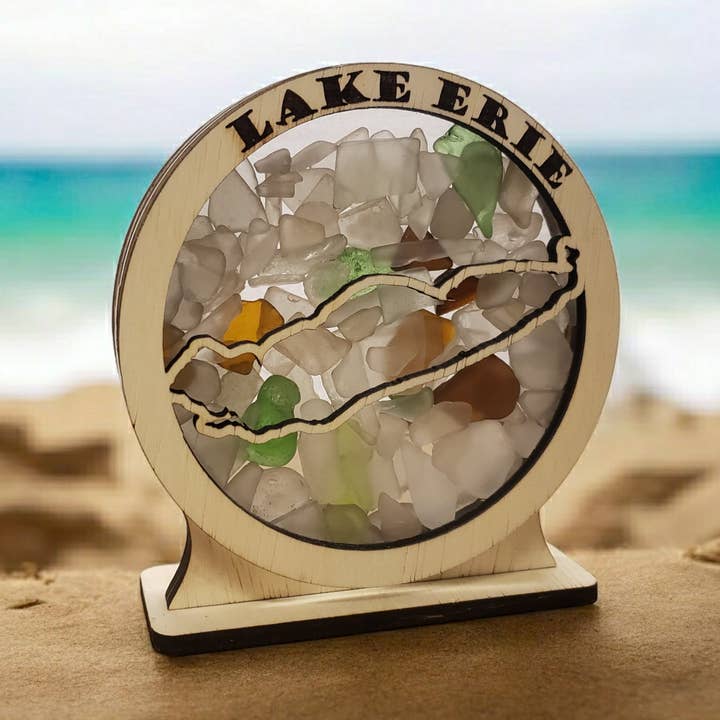 Présentoir Shadowbox en verre Lake Erie Sea 4 styles pour la vente par Sea Glass Displays