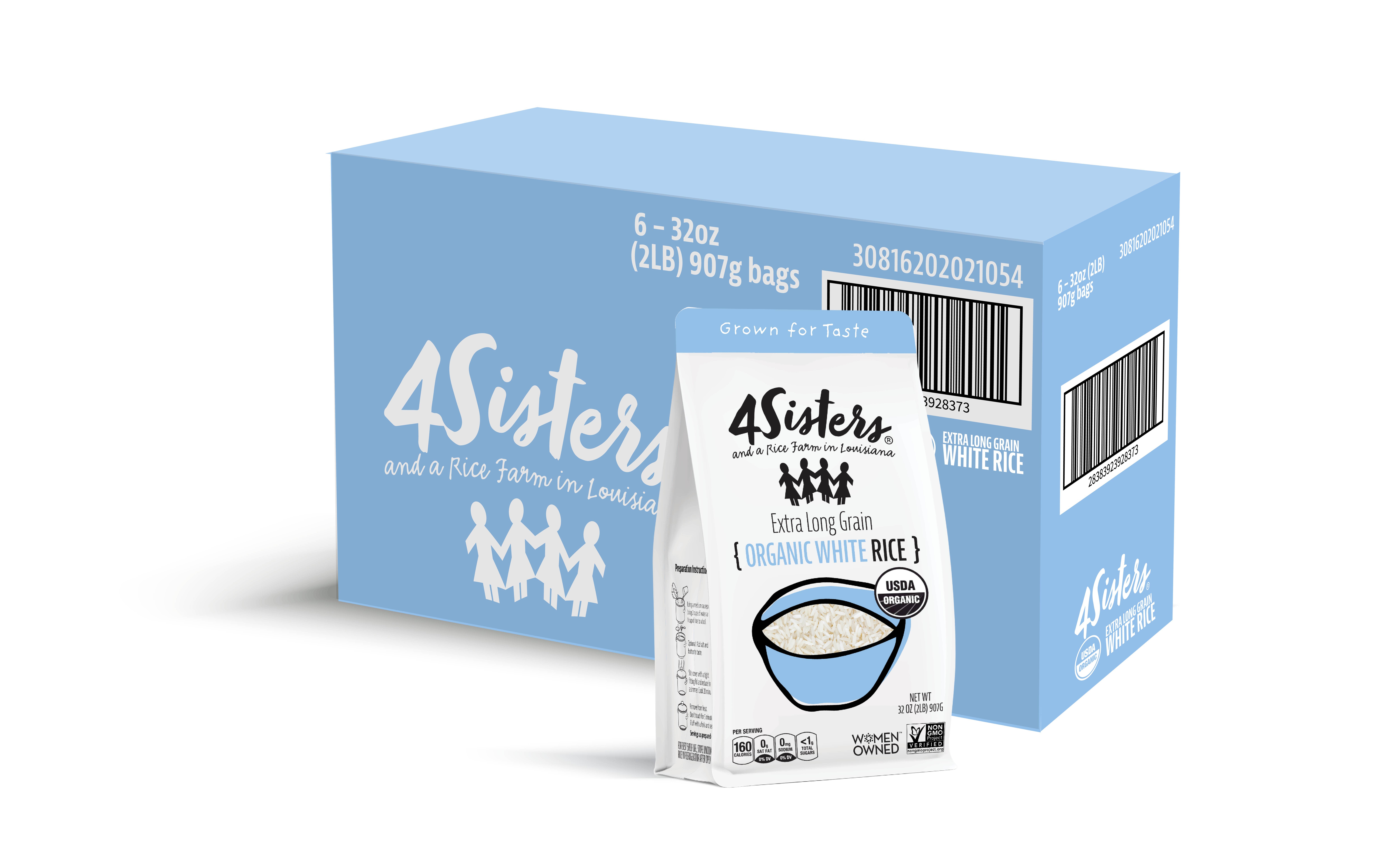 4Sisters - Wholesale Rice - 4Sisters Organic Long Grain White Rice - 2lb7