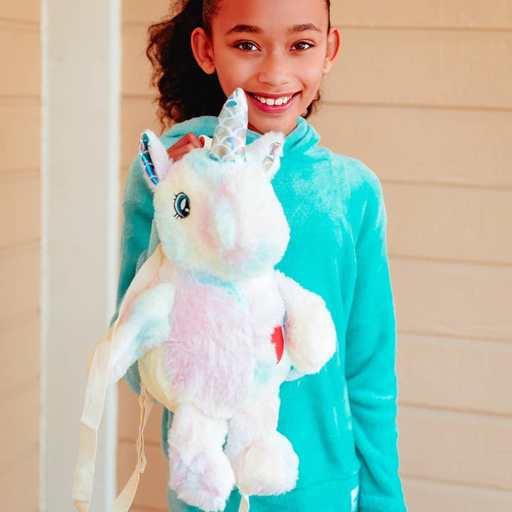 Bewaltz - Wholesale Backpack - Kids - CLOSEOUT! Plushie Heart Unicorn Backpack - Blue 🦄