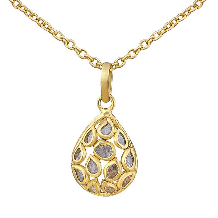 Delhi Diamond Pear Shape Pendant for wholesale by POMEGRANATE