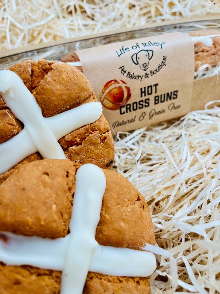 Hot Cross Bun Box (TRADE) for wholesale by Life Of Riley Bakery Ltd