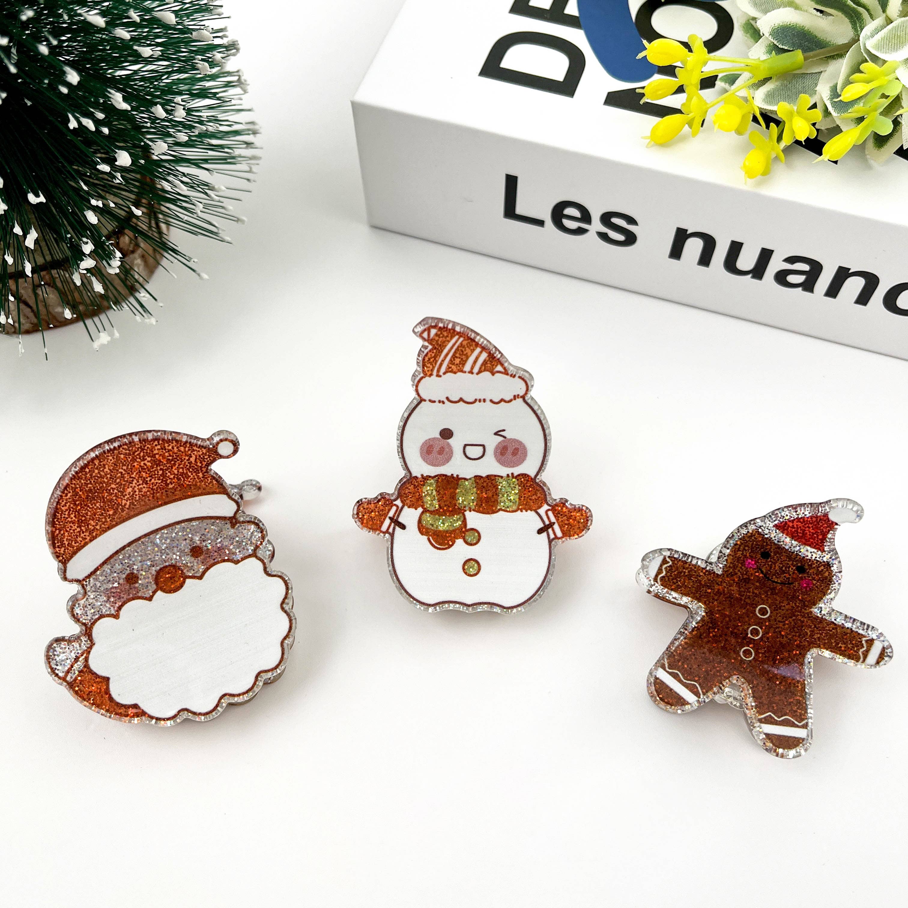 TheDivaSoap - Wholesale Hair Clip - Women's - Shiny Snowman Hair Clip, Christmas Series Claw Clips4