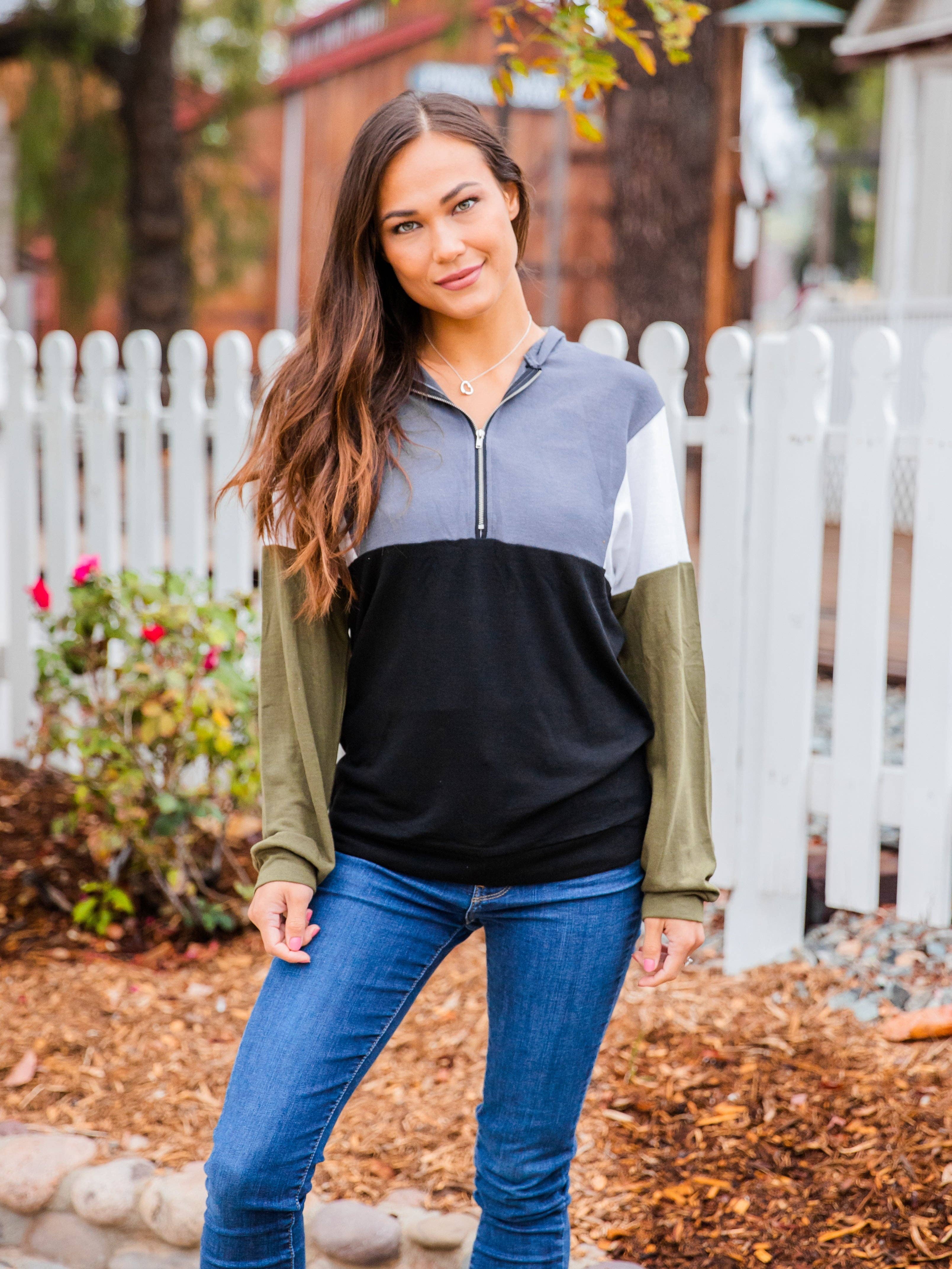 Tickled Teal - Wholesale Hoodie - Women's - Gabbi Colorblock Hoodie9