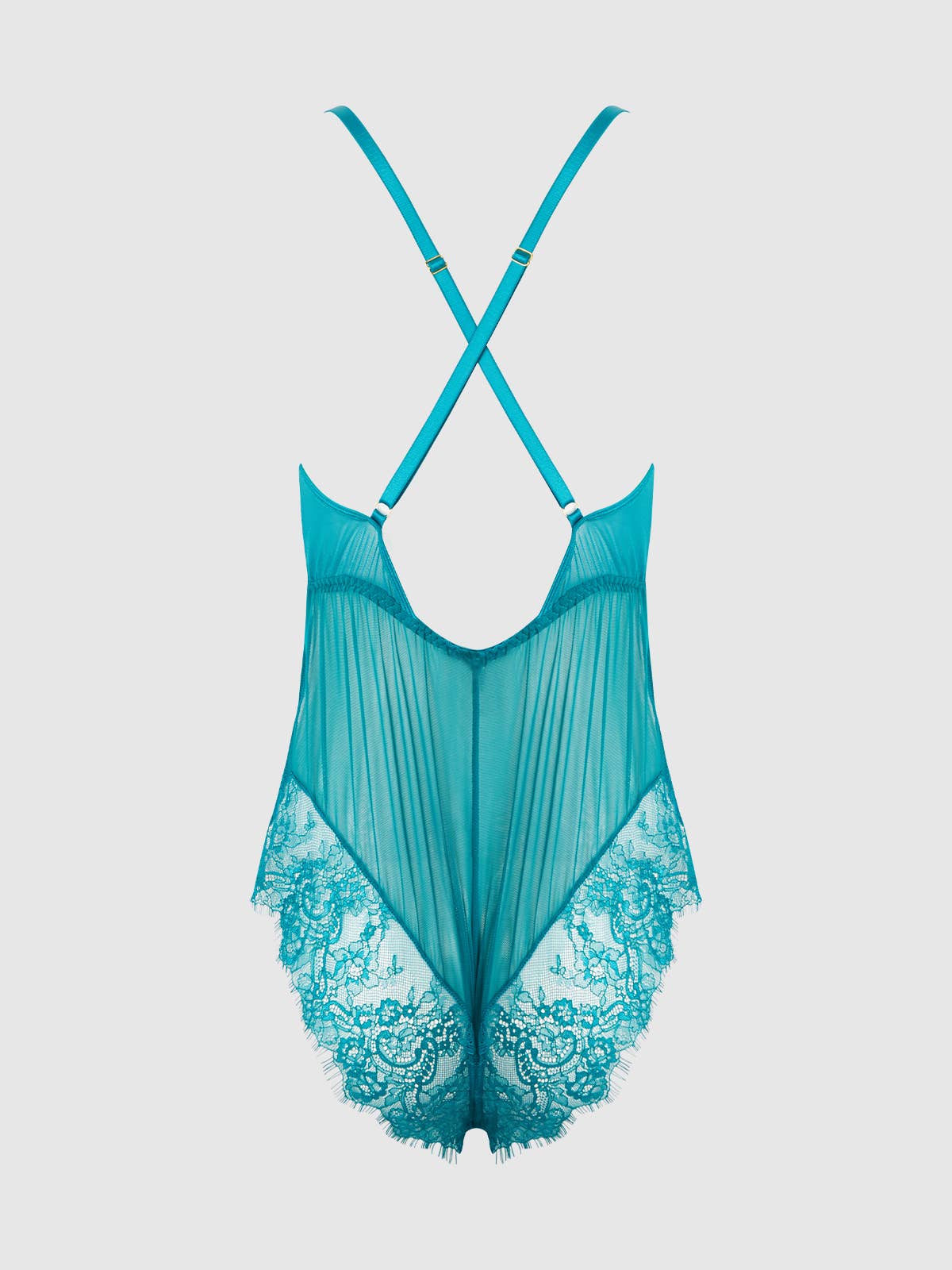 House of Desire – Engroshandel Bodysuit undertøj - Dame – Mila mesh- og øjenvippeblonde romper teddy med høj slids7