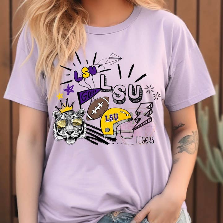 Louisiana State College Doodle Tee for wholesale by Dogwood Designs