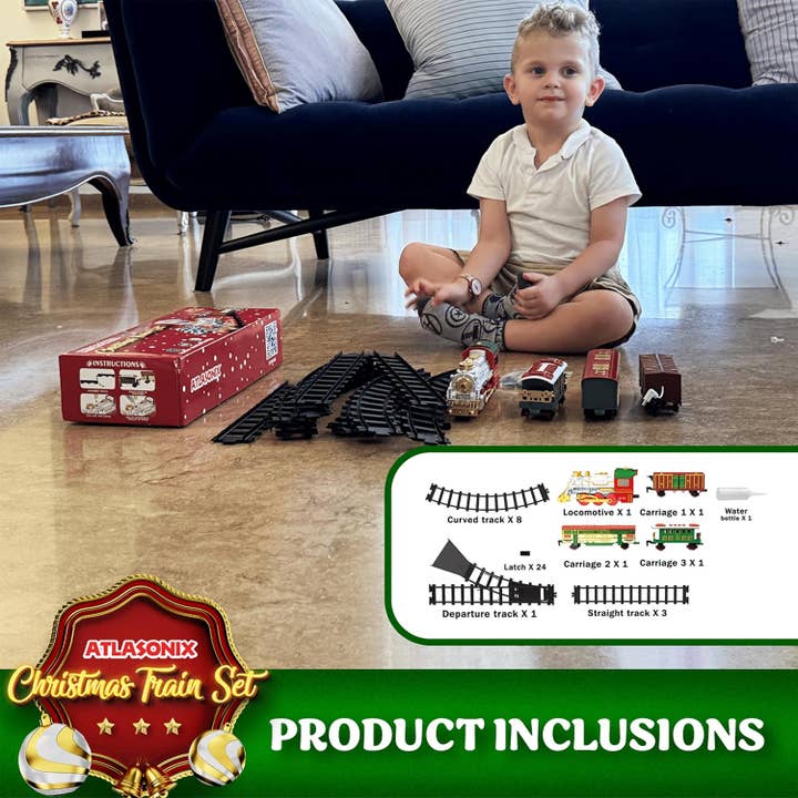 Atlasonix - Wholesale Toy Set - Kids - Christmas Train Set, Around The Tree Train Set