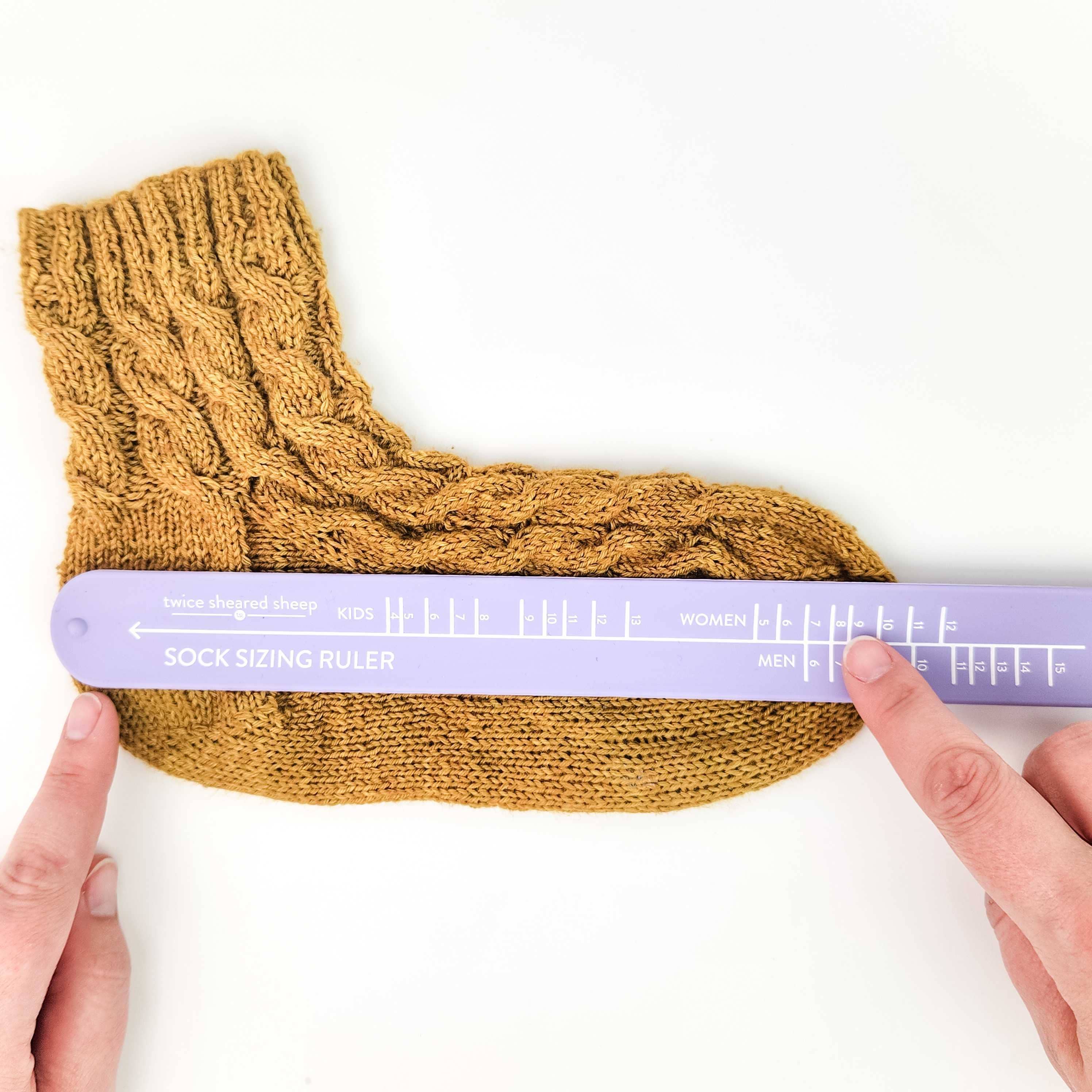 Twice Sheared Sheep – wholesale Knitting/Crochet Supplies – Sock Sizing Ruler - Sock Knitting Bracelet Ruler6