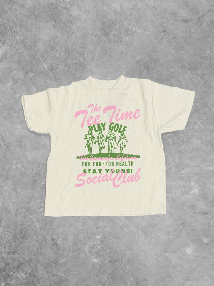 * BØRN * Tee Time Social Club Boxy Bomulds T-shirt til Børn for engroshandel hos The Clandestine Underground