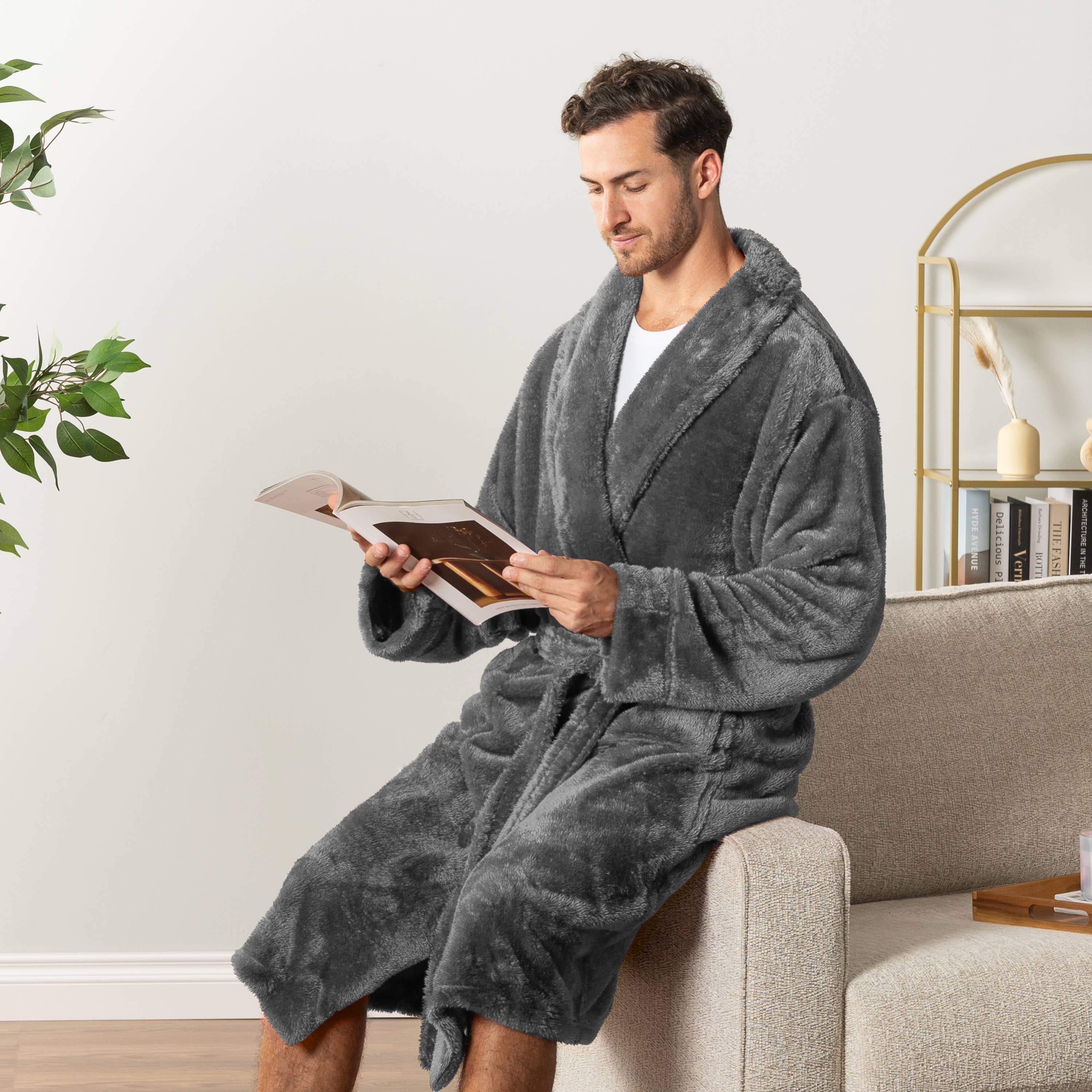 Pavilia - Wholesale Robe - Men's - Men's Sherpa Fluffy Robe47