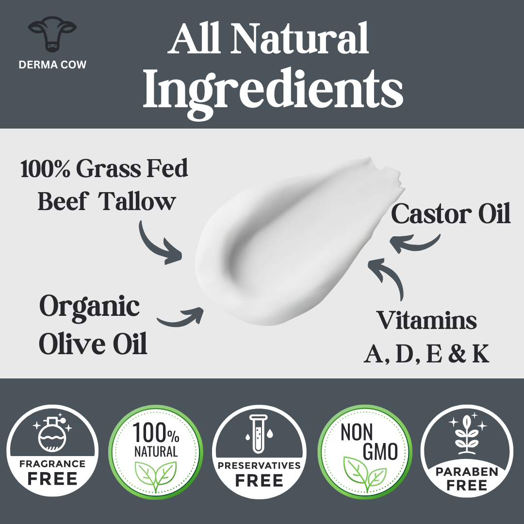 Derma Cow - Wholesale Body Cream/Lotion - Whipped Tallow + Castor Oil, Cream for Face and Body2