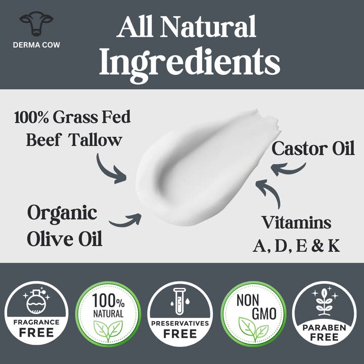 Derma Cow - Wholesale Body Cream/Lotion - Whipped Tallow + Castor Oil, Cream for Face and Body2