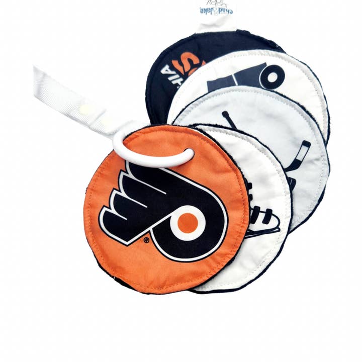 Philadelphia Flyers Sensory Crinkle Stroller Card Toy for wholesale by Baby Jack Distribution
