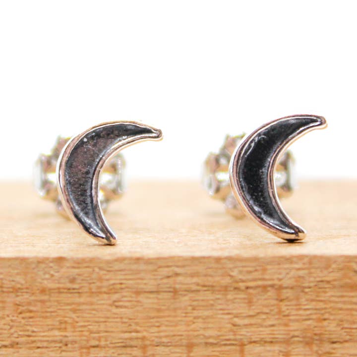 Sterling Silver Moons Stud Earrings for wholesale by Tribomo