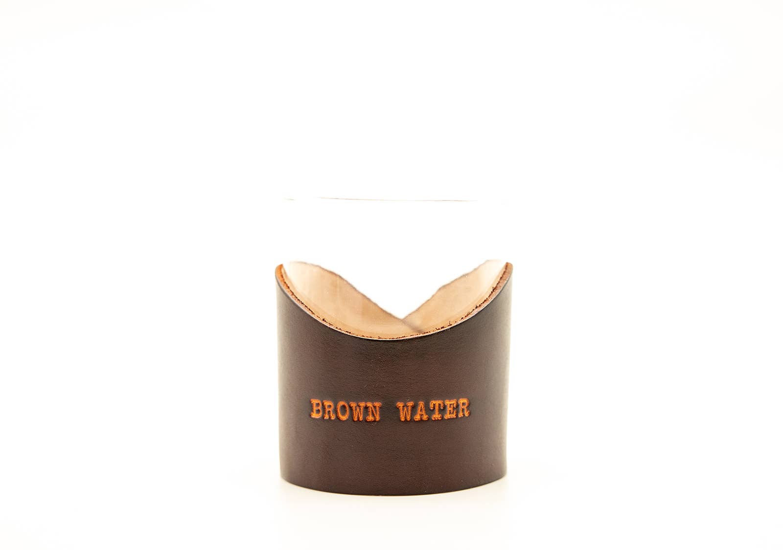 Lindy Leather - Wholesale Cocktail/Liquor Glass - Leather Rocks Glass - "Brown Water" 2