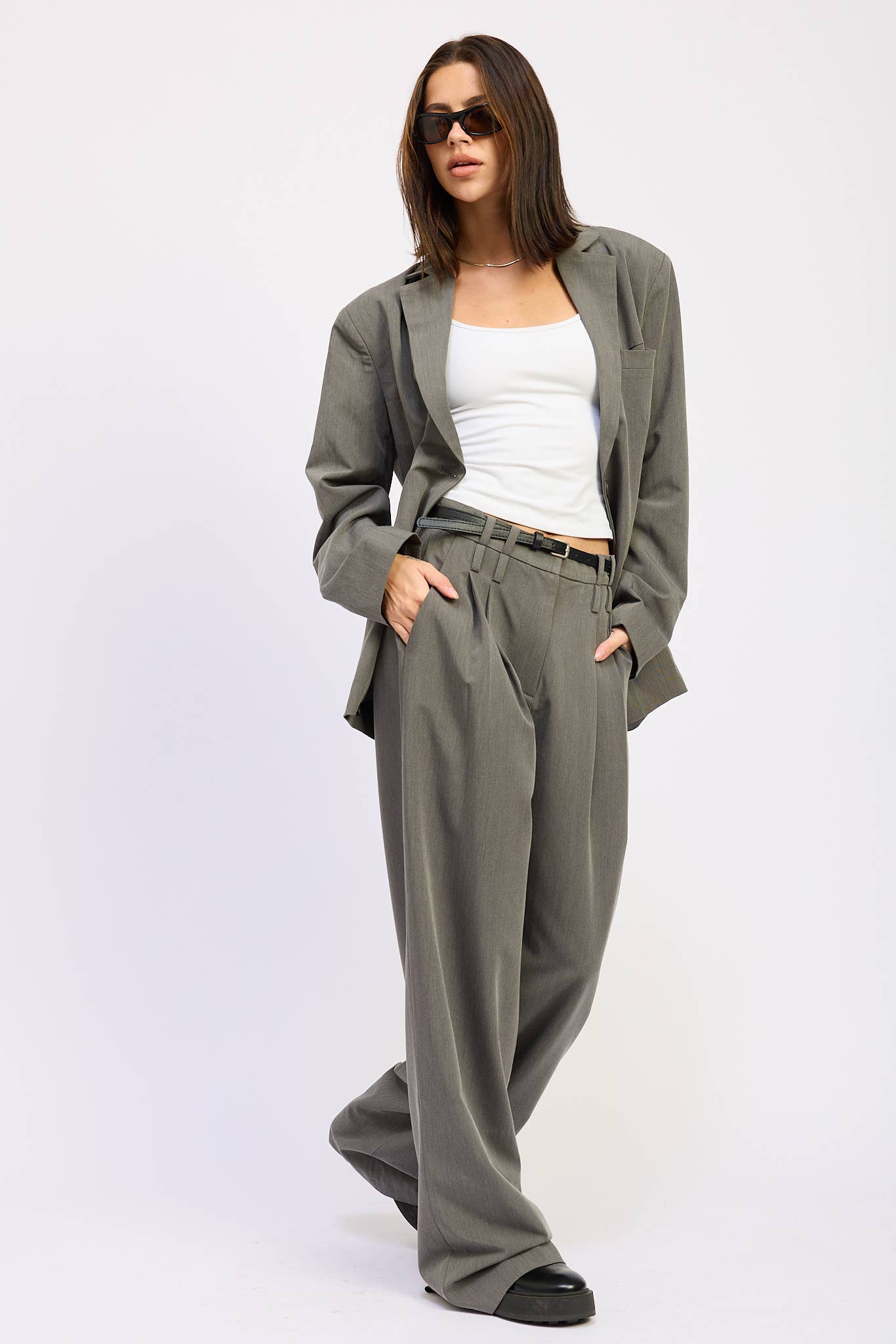 GREY OVERSIZED BLAZER for wholesale on Faire5