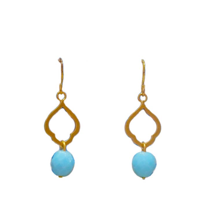 Seaside Ornate Gold Beaded Earrings for wholesale by PARADISE BEACH COMPANY