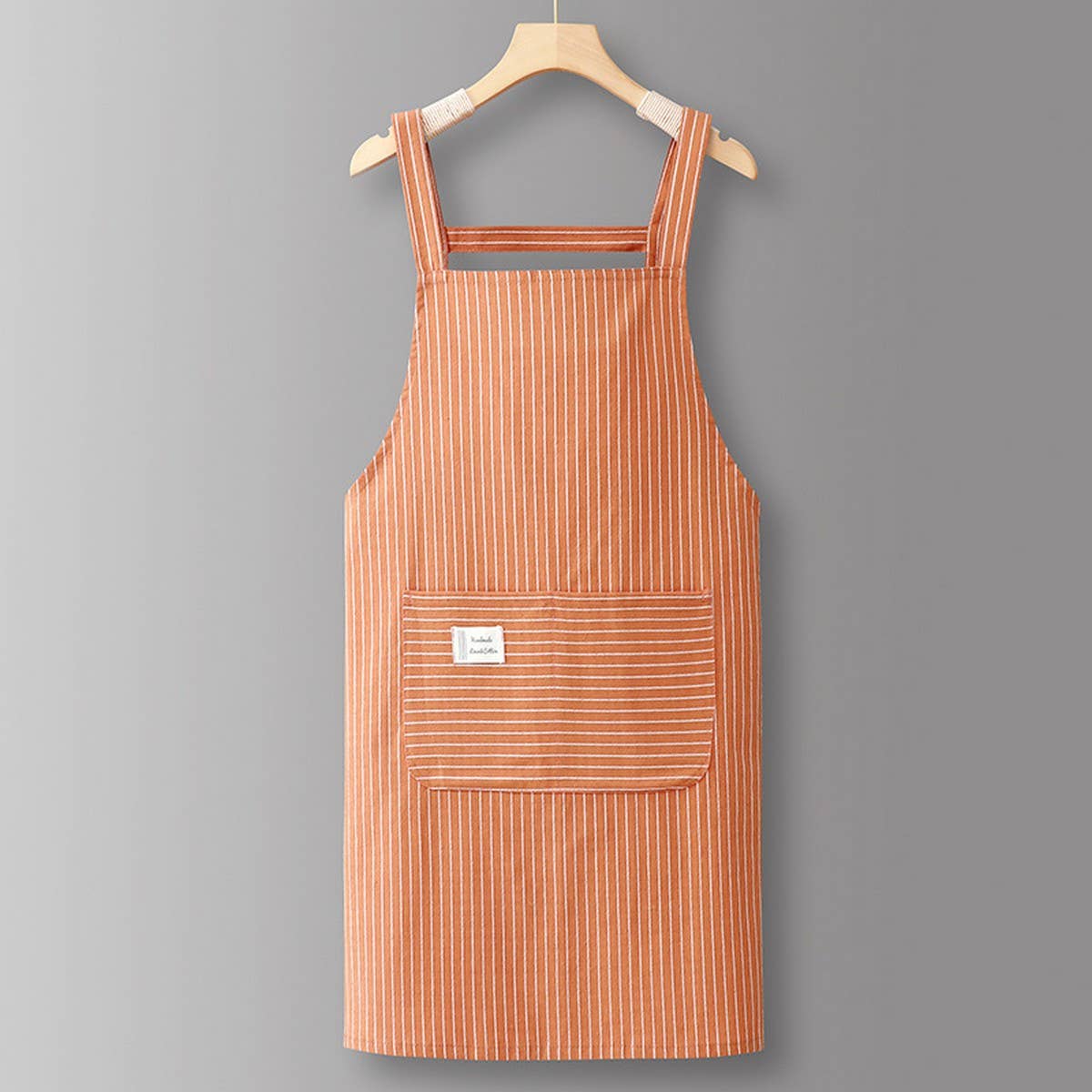 ACCITY - Wholesale Apron - Cotton Striped Grid Kitchen Apron with Pocket_CWMM100957