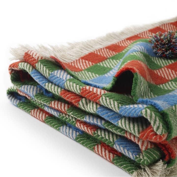 Bottoli - Wholesale Throw Blanket - Harlequin Plaid - 100% Virgin Merino Wool - Multicolor4