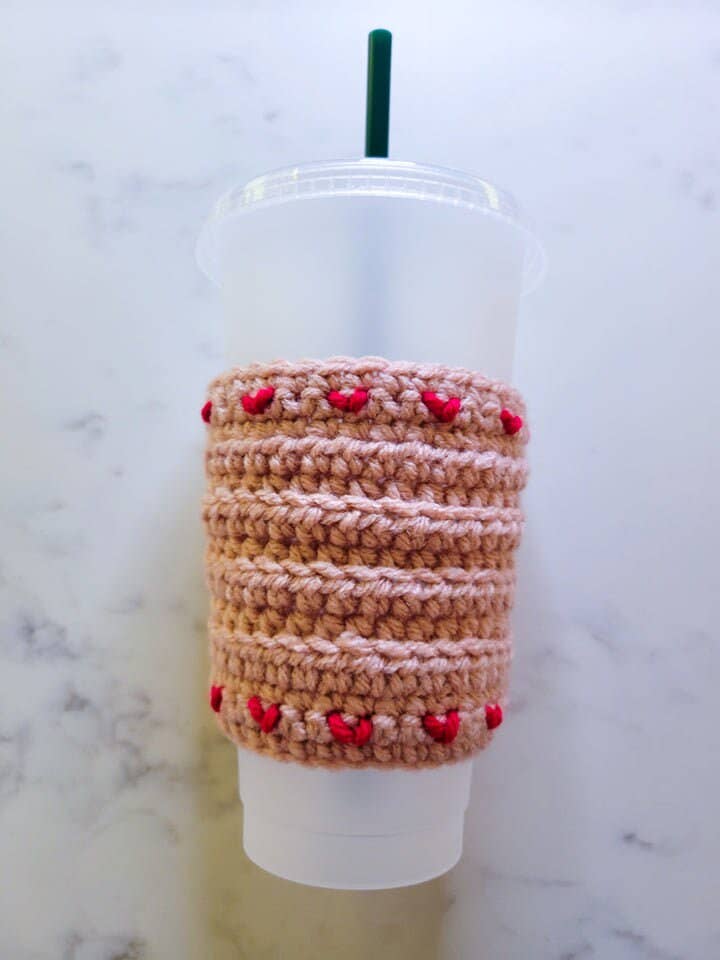 Anh2 LTD – Engroshandel Drikkedunke – Hæklet Tiny Heart Cup Cozy, kaffeærme, Valentinsgave6