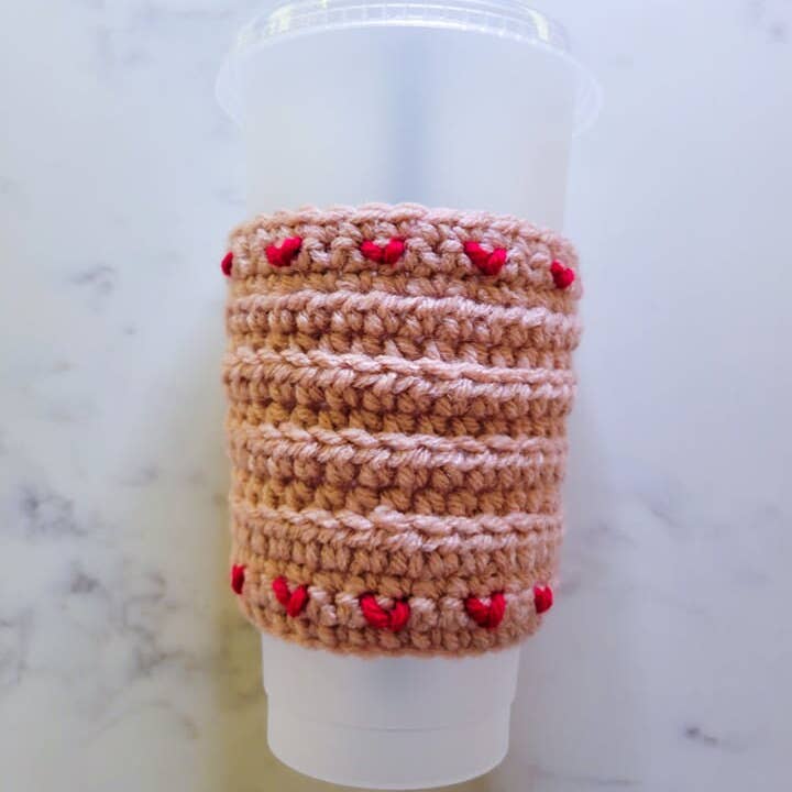 Anh2 LTD – Engroshandel Drikkedunke – Hæklet Tiny Heart Cup Cozy, kaffeærme, Valentinsgave6