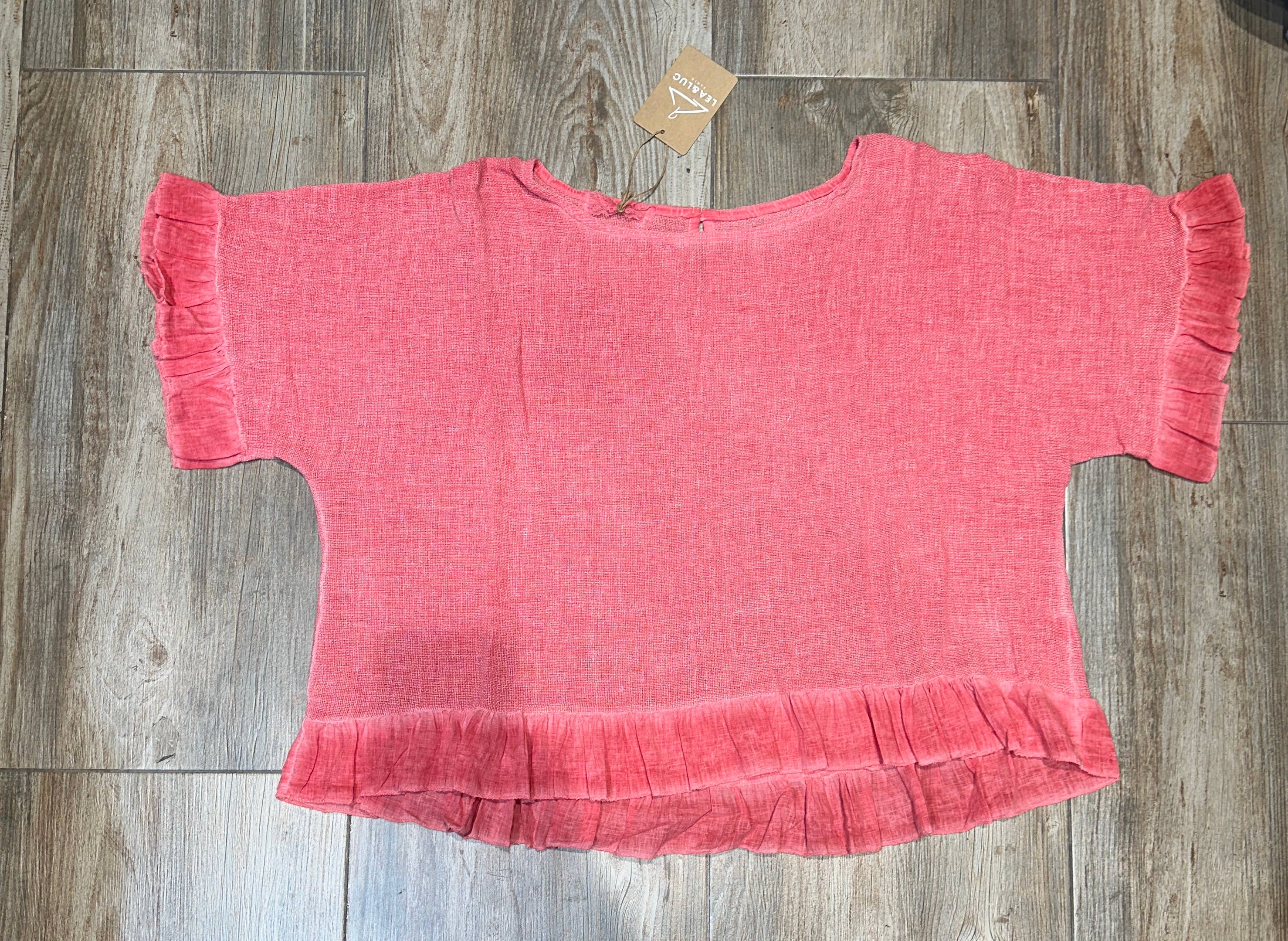 LÉA & LUC - Wholesale Blouse - Women's - Plain blouse in 50% Linen and 50% Cotton REF. 874728