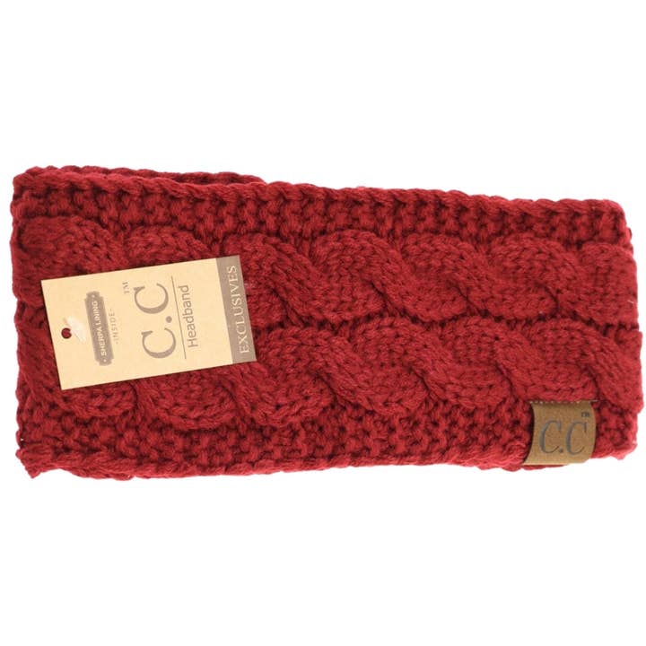 C.C Beanie - Wholesale Fashion Headband - Women's - Solid Cable Knit CC Women's Fashion Headband