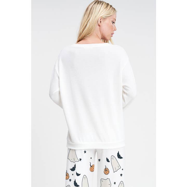 Phil Love - Wholesale Lounge Set - Women's - Halloween ghost print soft loungewear set8