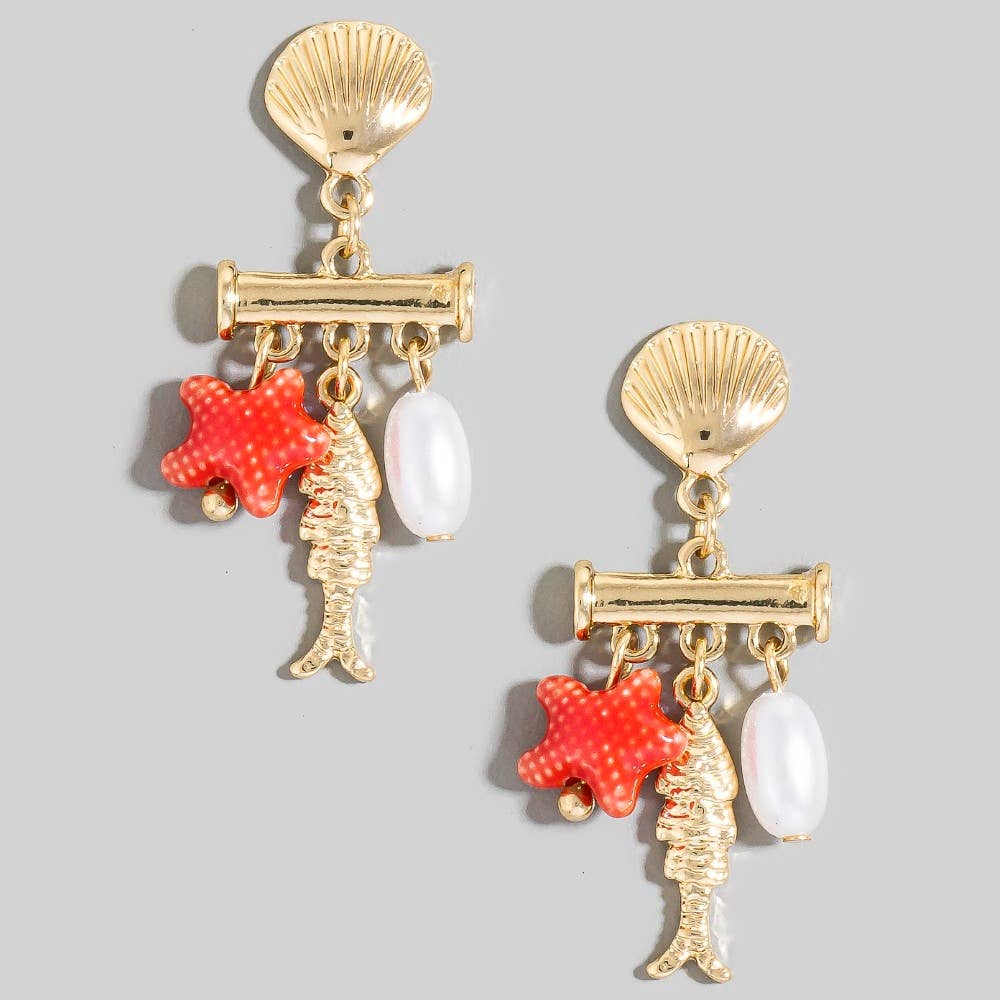 The Looks by Fame Accessories - Wholesale Dangle Earrings - Mixed Sea Life Charms Dangle Earrings1