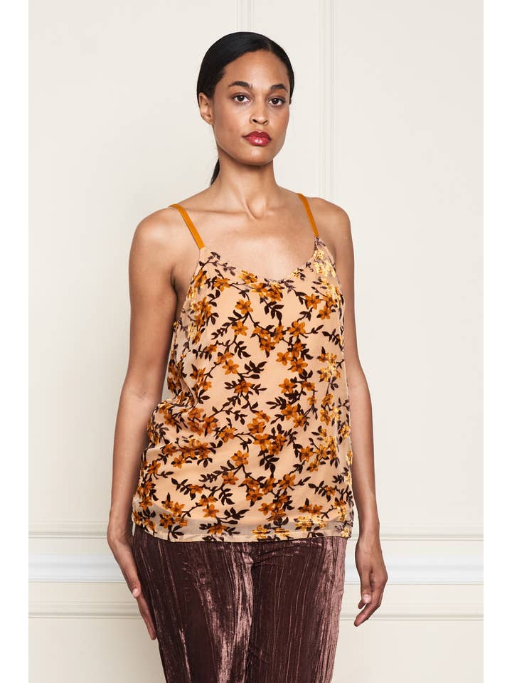 Paparazzi - Wholesale Camisole - Women's - 3579-MAT Velvet Burnout Floral Pattern Cami - Lined12