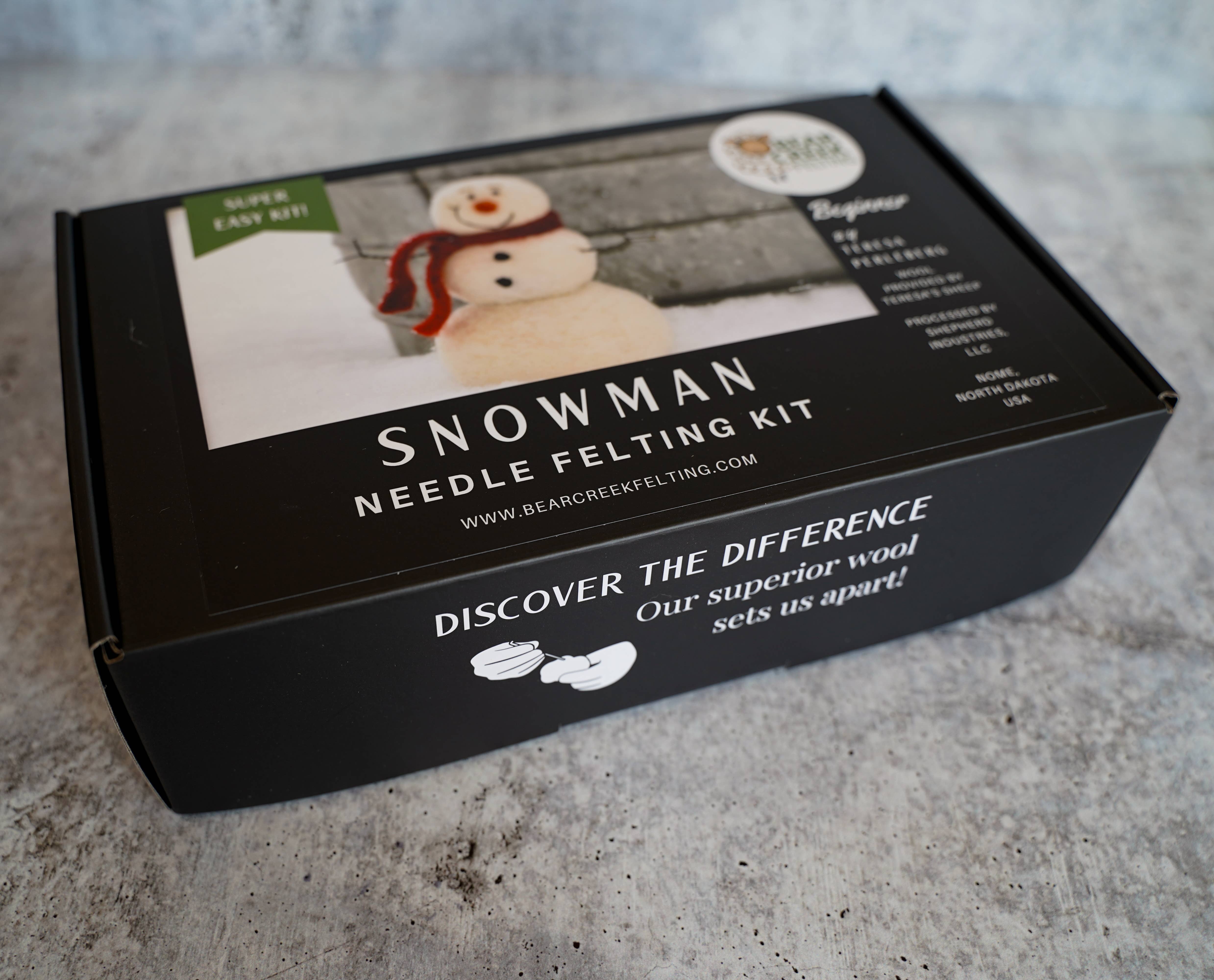 Bear Creek Felting - Wholesale DIY Craft Kit - Snowman Needle Felting Kit4