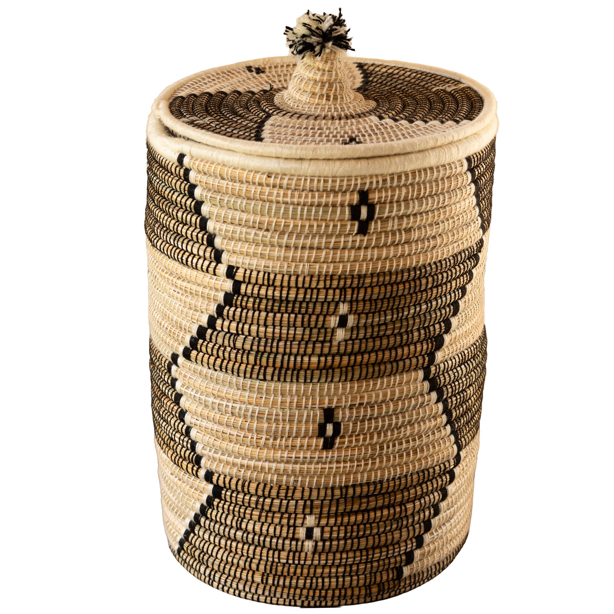 Collection Maroc - Wholesale Laundry Basket - White ethnic pattern laundry basket 60 cm4