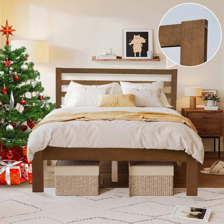 OUVR - Wholesale Bedroom Furniture - Queen Bed Frame, Platform Bed Frame with Headboard, Bed Fram9