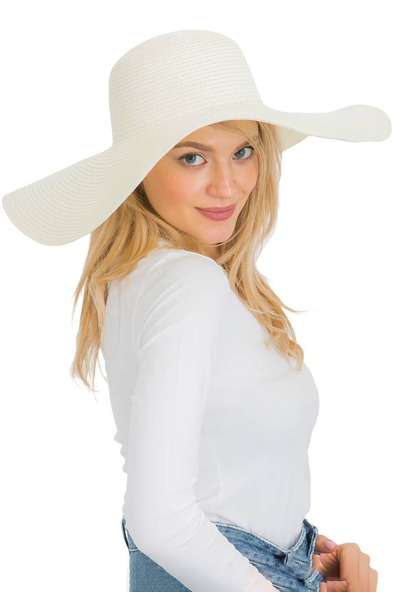 Cap Zone - Venta al por mayor Sombrero de paja - Mujer - Sombrero de sol de paja con tejido apretado, color sólido y ala ancha flexible31