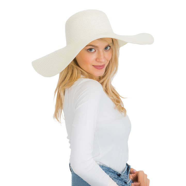 Cap Zone - Venta al por mayor Sombrero de paja - Mujer - Sombrero de sol de paja con tejido apretado, color sólido y ala ancha flexible31