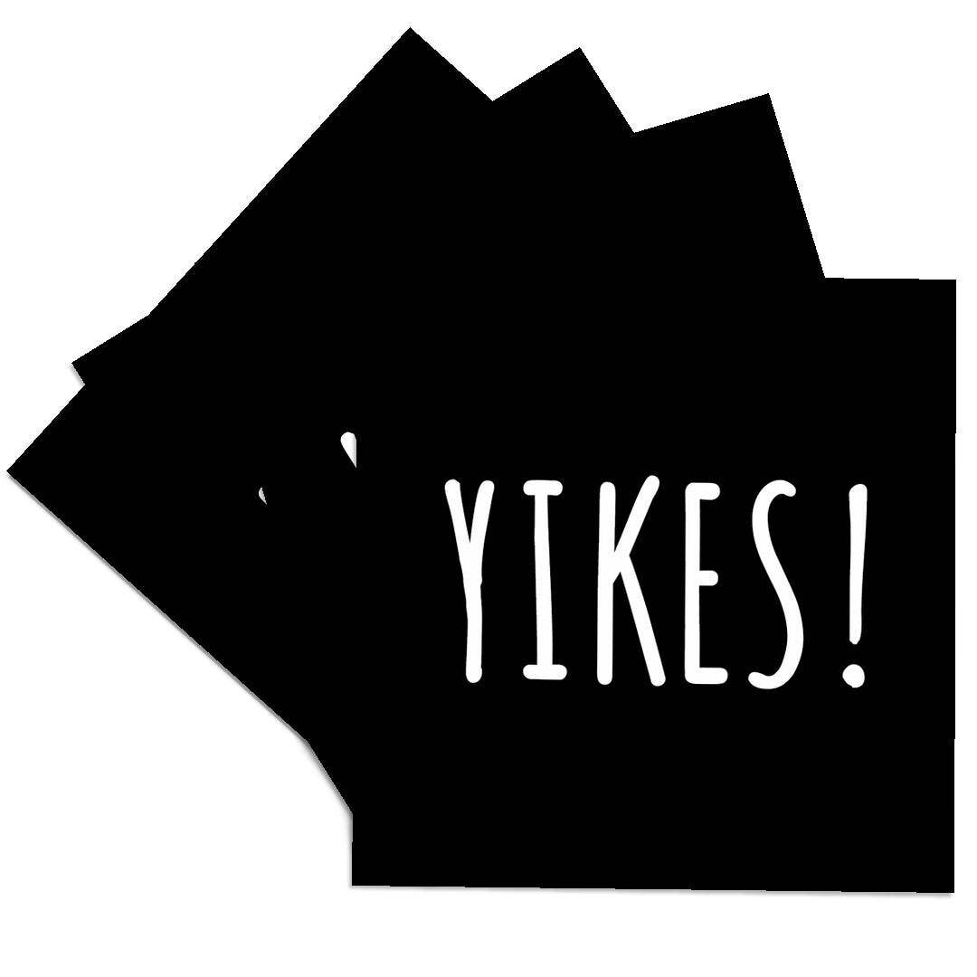 3dRose - Wholesale Coasters - 3dRose, Yikes. Bold white letters on a solid black background., Coaster0