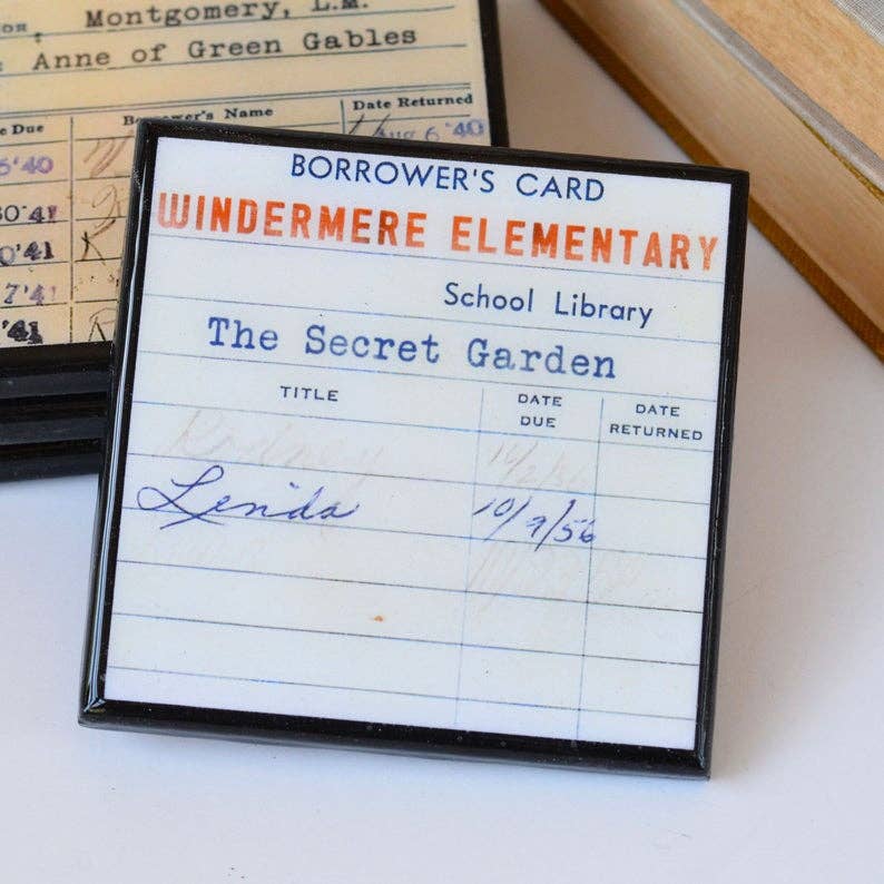 Cheltenham Road - Wholesale Coasters - Vintage Library Card Coaster Set4