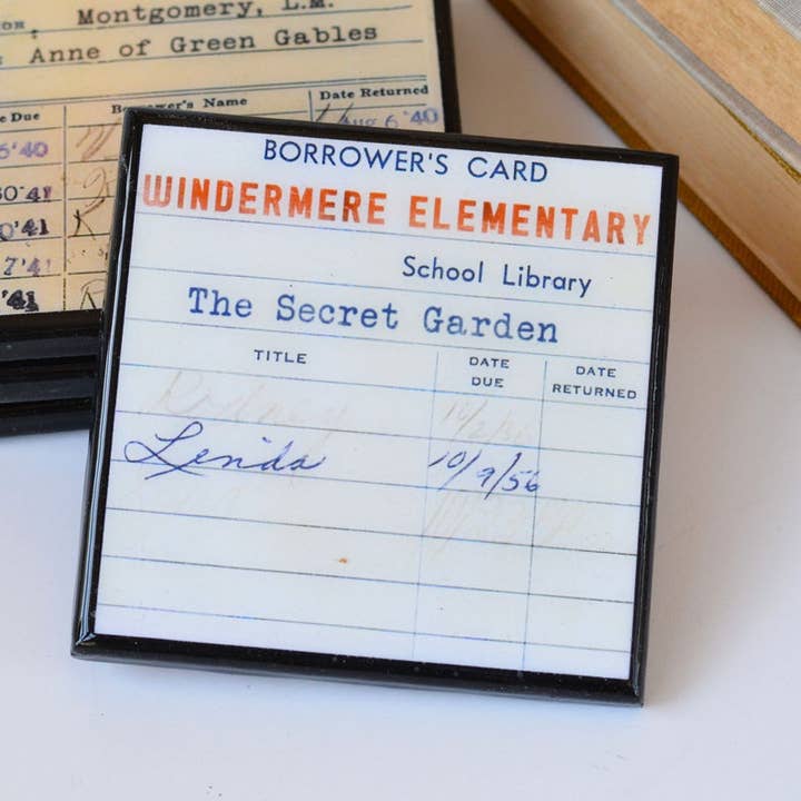 Cheltenham Road - Wholesale Coasters - Vintage Library Card Coaster Set4