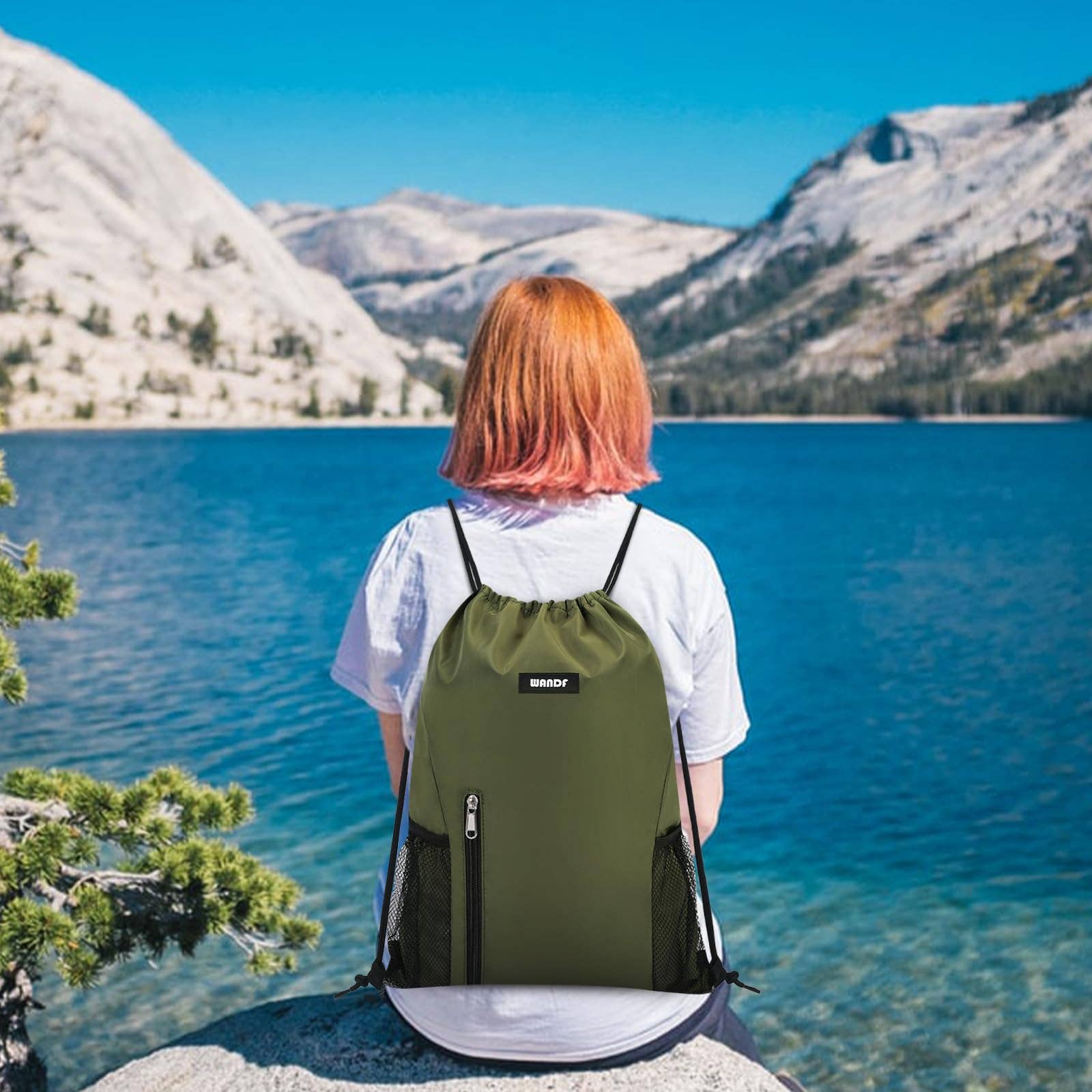 wandf - Vente Sac à cordon de serrage – unisexe - Sac à dos à cordon WF6038 Sports Gym avec poches en maille83