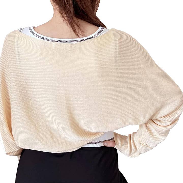 Fennco Styles – Engroshandel Cardigan - Dame – Ribstrikket cardigan bolero shrug29